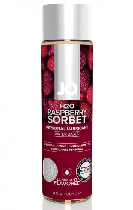 Лубрикант на водной основе с ароматом малины JO Flavored Raspberry Sorbet - 120 мл. - System JO - купить с доставкой в Дзержинске