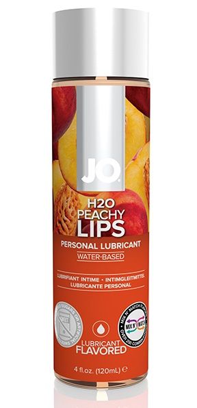 Лубрикант на водной основе с ароматом персика JO Flavored Peachy Lips - 120 мл. - System JO - купить с доставкой в Дзержинске