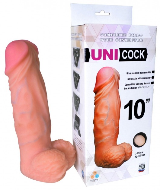 Фаллическая насадка Харнесс UNICOCK 10  - 25 см. - LOVETOY (А-Полимер) - купить с доставкой в Дзержинске