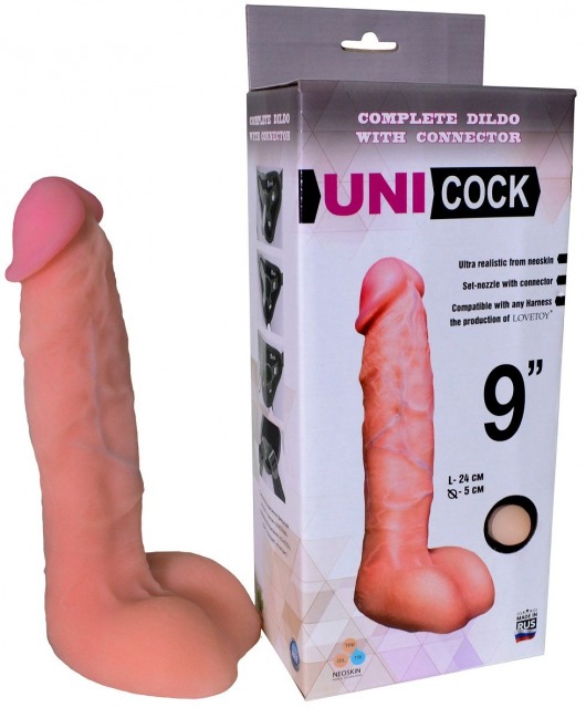 Фаллическая насадка Харнесс UNICOCK 9  - 24 см. - LOVETOY (А-Полимер) - купить с доставкой в Дзержинске