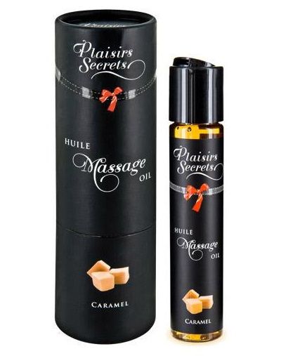 Массажное масло с ароматом карамели Huile de Massage Gourmande Caramel - 59 мл. - Plaisir Secret - купить с доставкой в Дзержинске