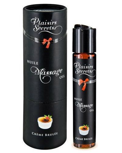 Массажное масло с ароматом крем брюле Huile de Massage Gourmande Creme Brulée - 59 мл. - Plaisir Secret - купить с доставкой в Дзержинске