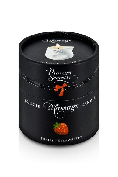 Массажная свеча с ароматом клубники Bougie de Massage Gourmande Fraise - 80 мл. - Plaisir Secret - купить с доставкой в Дзержинске