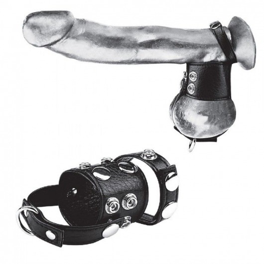 Утяжка на пенис и мошонку Cock Ring With 1.5  Ball Stretcher And Optional Weight Ring - BlueLine - купить с доставкой в Дзержинске