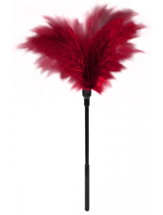 Пластиковая метелочка с красными пёрышками Small Feather Tickler - 32 см. - Blush Novelties - купить с доставкой в Дзержинске