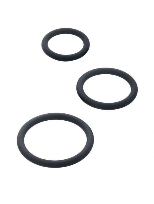 Набор из 3 чёрных эрекционных колец - ToyFa - в Дзержинске купить с доставкой