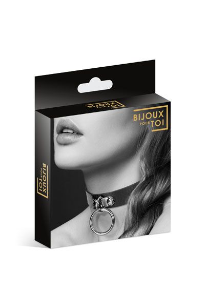 Узенький ошейник из полиуретана с кольцом - Bijoux Pour Toi - купить с доставкой в Дзержинске