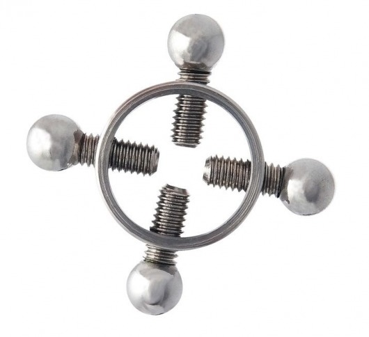 Серебристые зажимы для сосков на винтах - ToyFa - купить с доставкой в Дзержинске