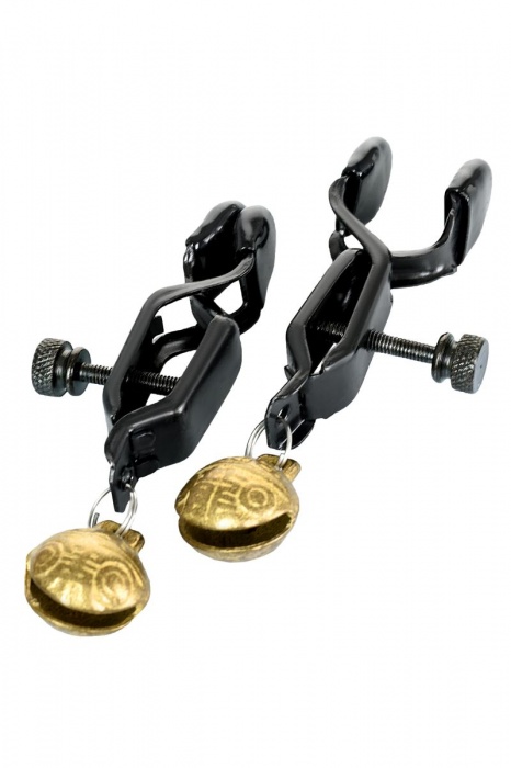 Черно-золотистые зажимы для сосков TOYFA Theatre - ToyFa - купить с доставкой в Дзержинске