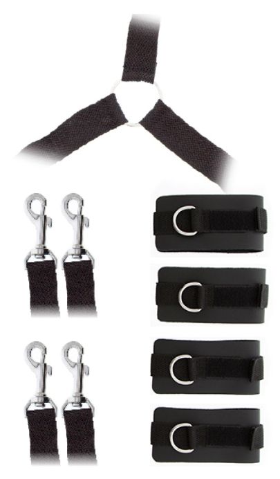 Комплект наручников и поножей LUXURIOUS BED RESTRAINT CUFF SET - Blush Novelties - купить с доставкой в Дзержинске